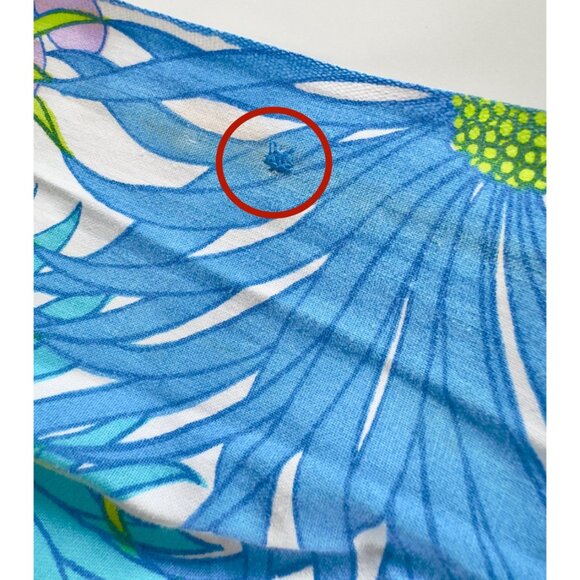 Vintage 1970s fitted/bottom sheet, blue, purple, green floral, full/double size - Picture 9 of 9